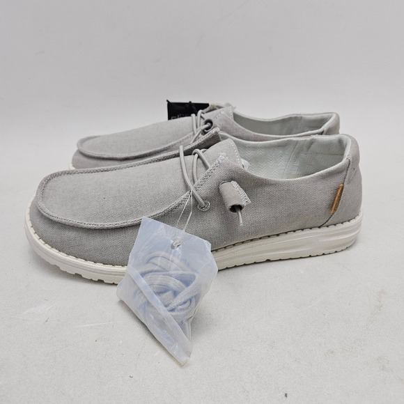 Hey Dude Wendy Light Grey Chambray Slip On Loafers Women Size 10 NEW - Picture 5 of 13